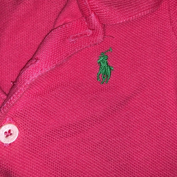 Girls Pink Collared Polo Dress - Picture 3 of 3